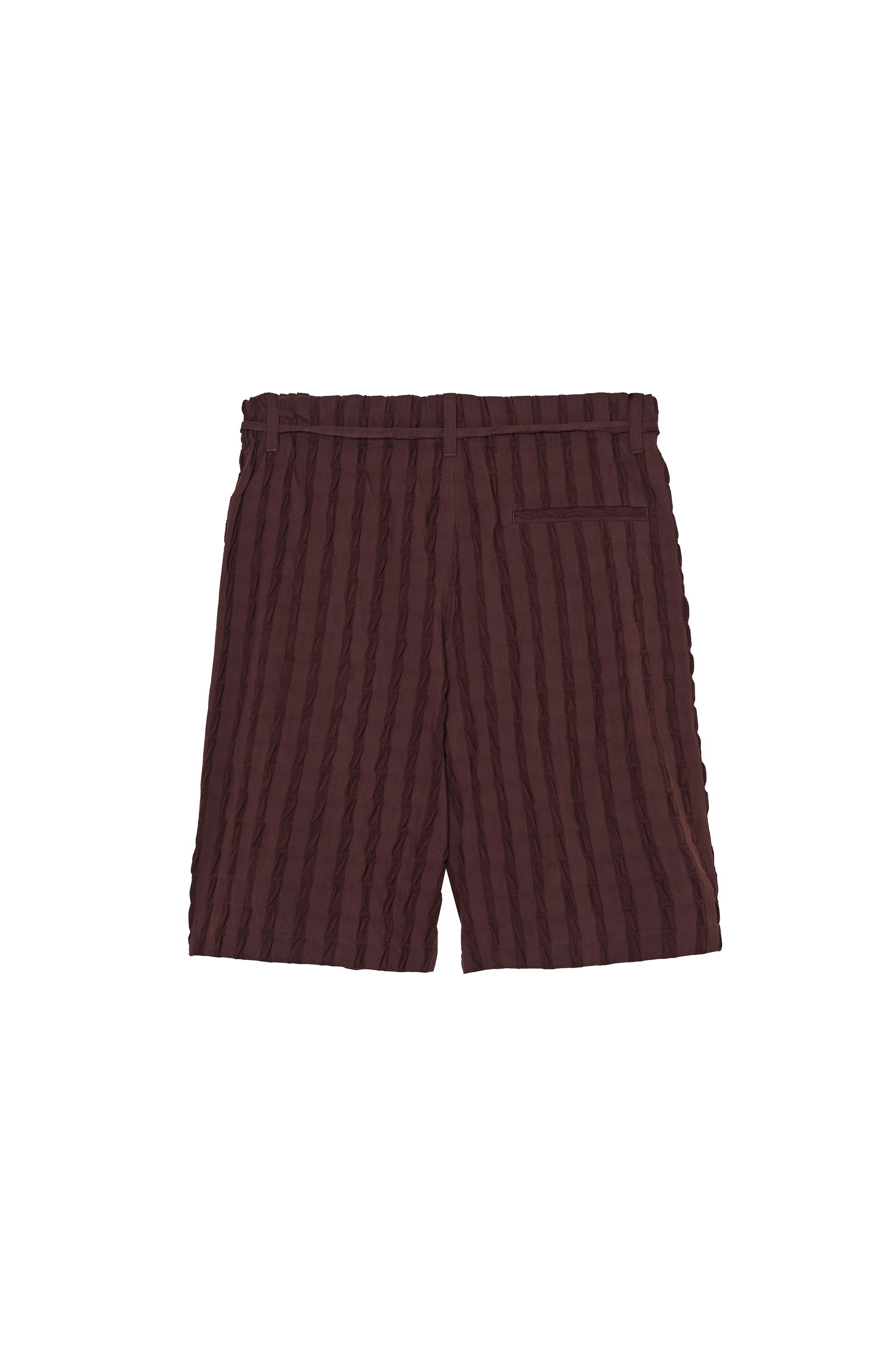 SHORT JACQUARD À RAYURES AVEC CEINTURE